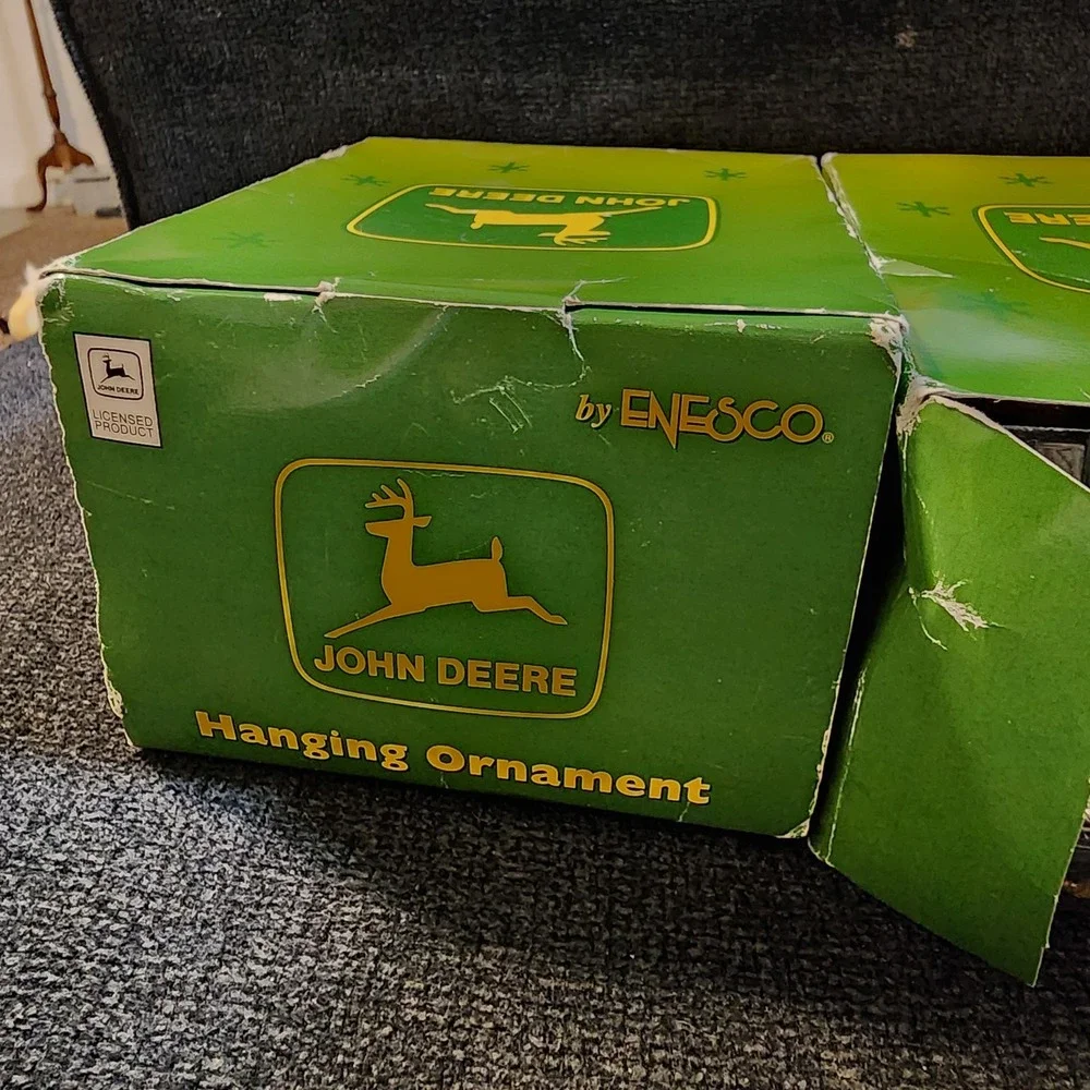 Lot‎ Of 2 ENESCO John Deere Tractor Hanging Ornament/Shelf Decor (2000)